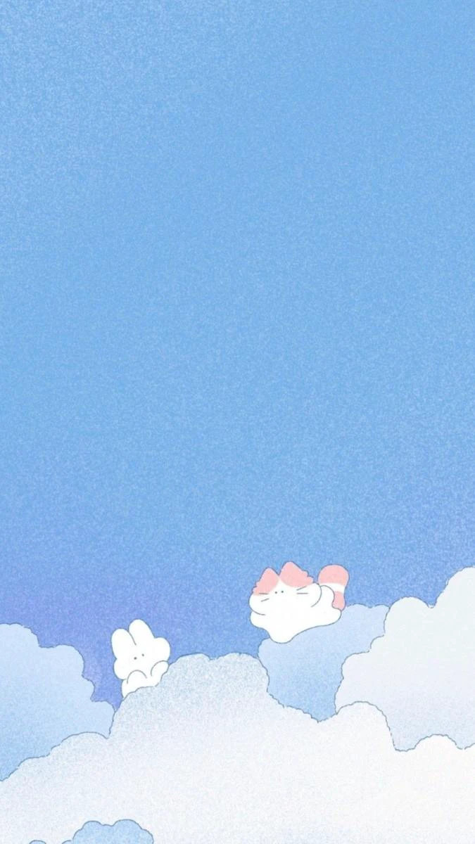 Hình nền màu xanh dương cho Zalo chú mèo cute