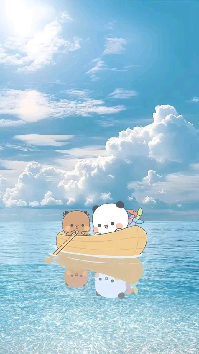 Hình nền màu xanh dương con vật trên biển (hươu cao cổ)