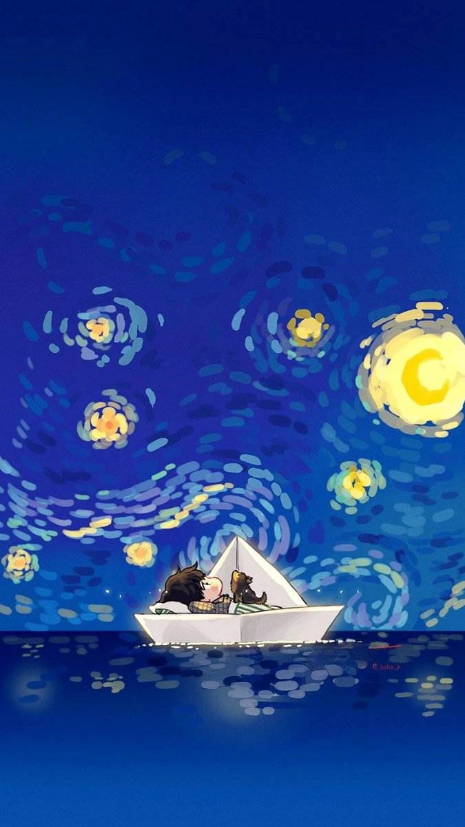 Hình nền màu xanh dương đậm chill thư giãn