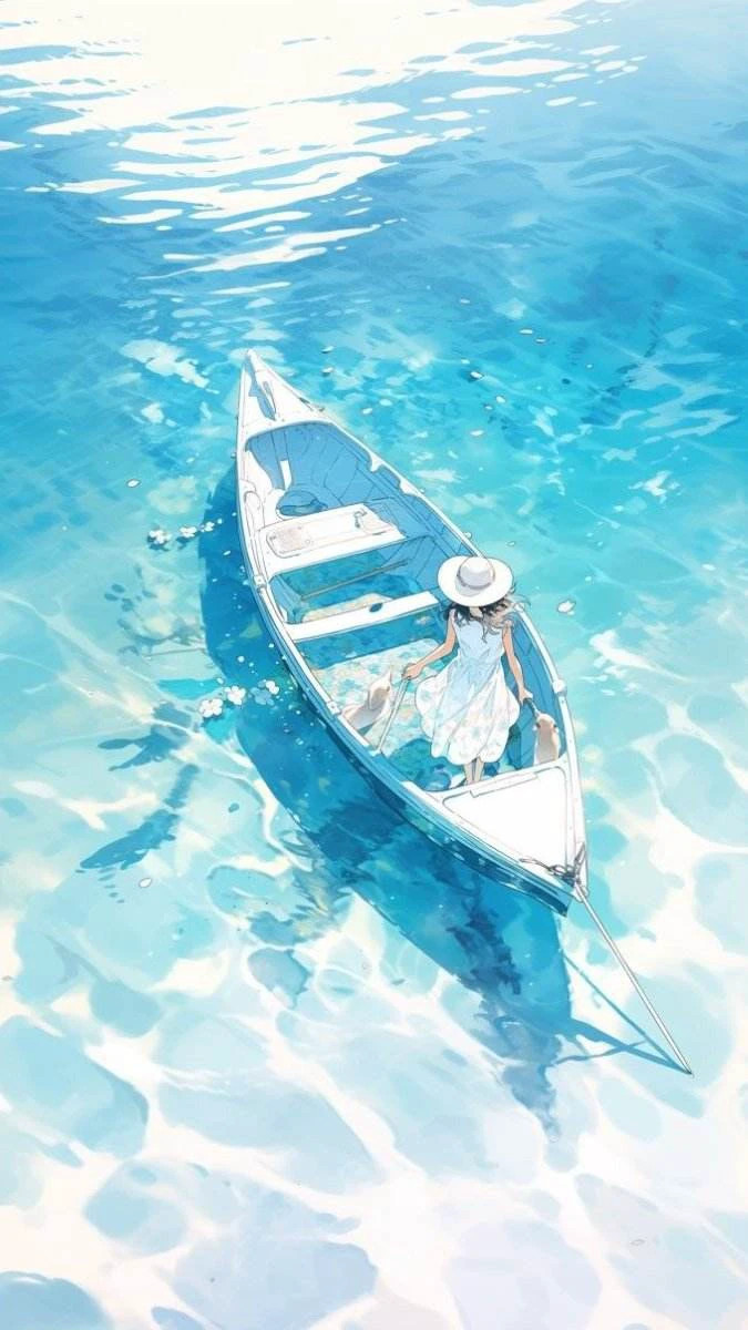 Hình nền màu xanh dương phong cảnh bãi biển yên bình