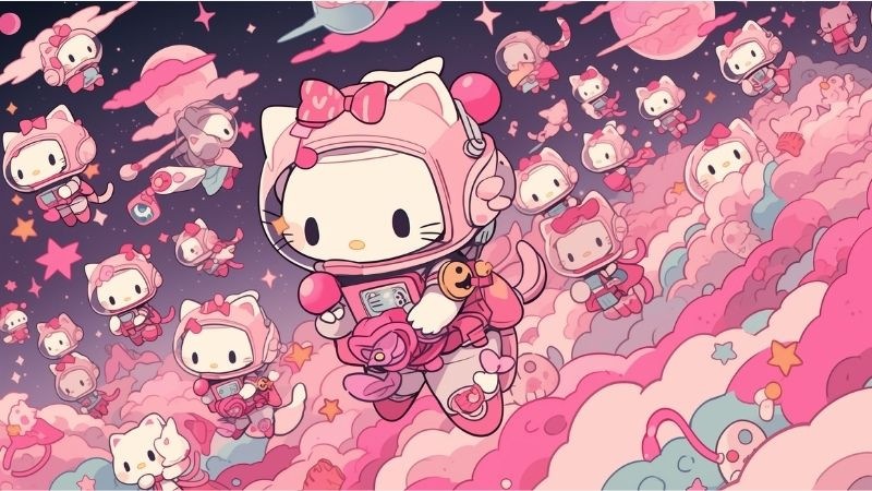 Hình nền My Melody màu hồng nữ tính và đáng yêu