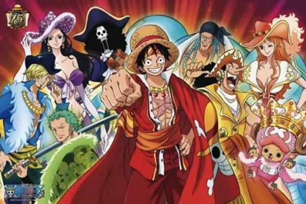 Hình nền One Piece chibi với nhóm nhân vật ngồi cùng nhau