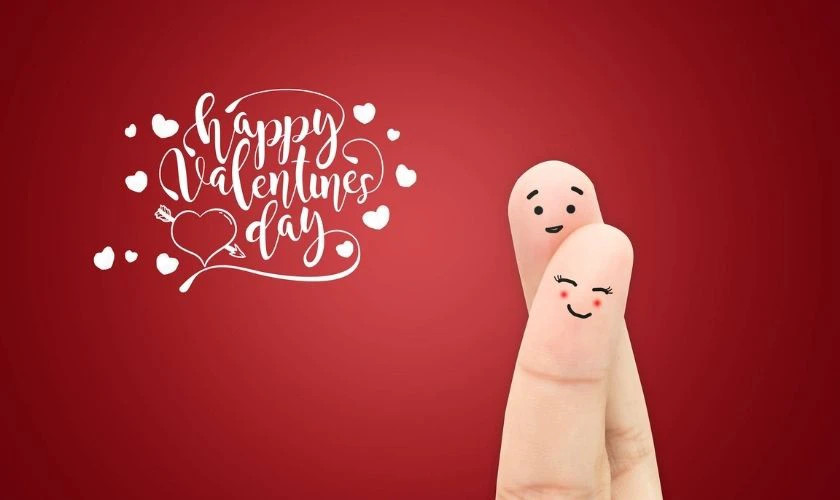 Hình nền PC Valentine dễ thương với hình minh họa