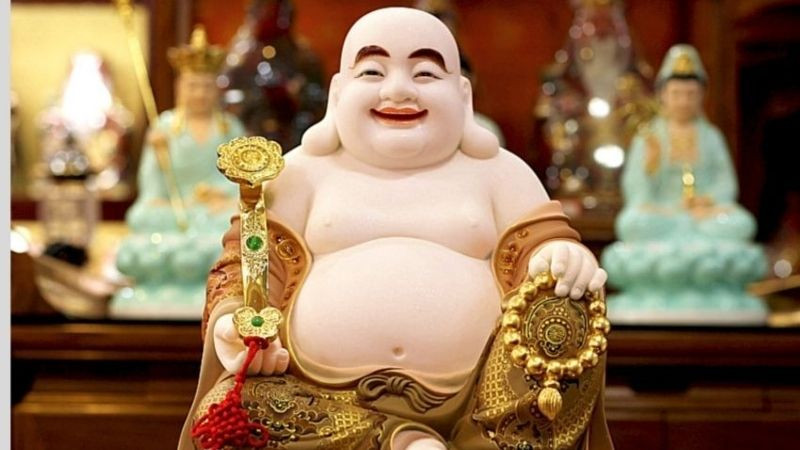 Hình nền Phật Di Lặc với nụ cười tươi rạng rỡ