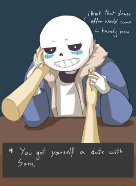 Hình nền Sans cute với nụ cười thân thiện