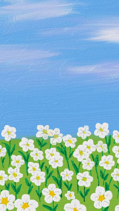 Hình nền sơn mài cute tông màu ấm áp, cảnh vật yên bình