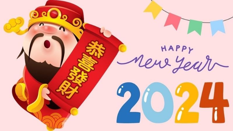 Hình nền Thần Tài đứng trên thỏi vàng lớn, tay cầm tiền xu