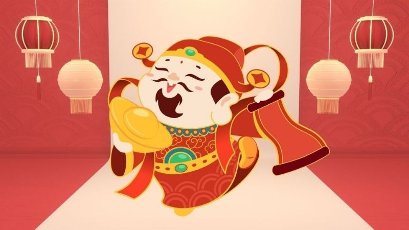 Hình nền Thần Tài trên nền vàng rực rỡ mang đến may mắn
