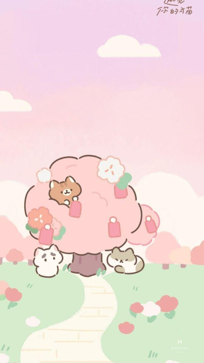 Hình nền Zalo phong cách lofi với bầu trời và cây cối