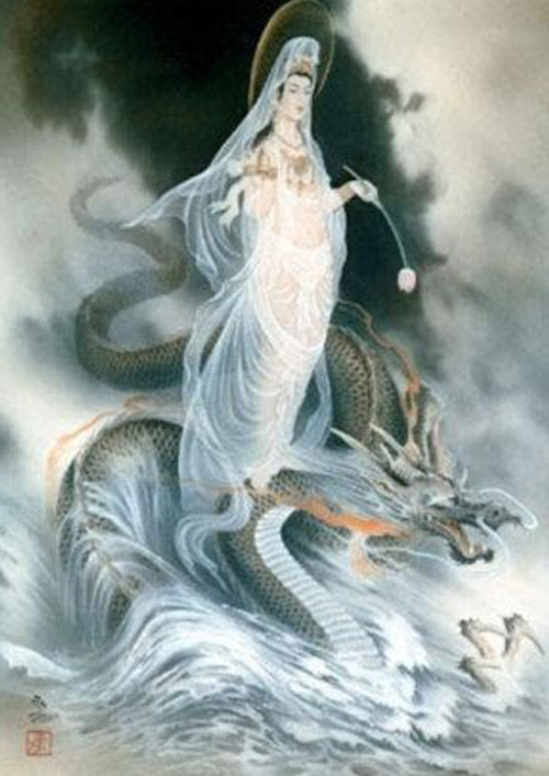 Hình Quan Thế Âm trong không gian thiền tịnh