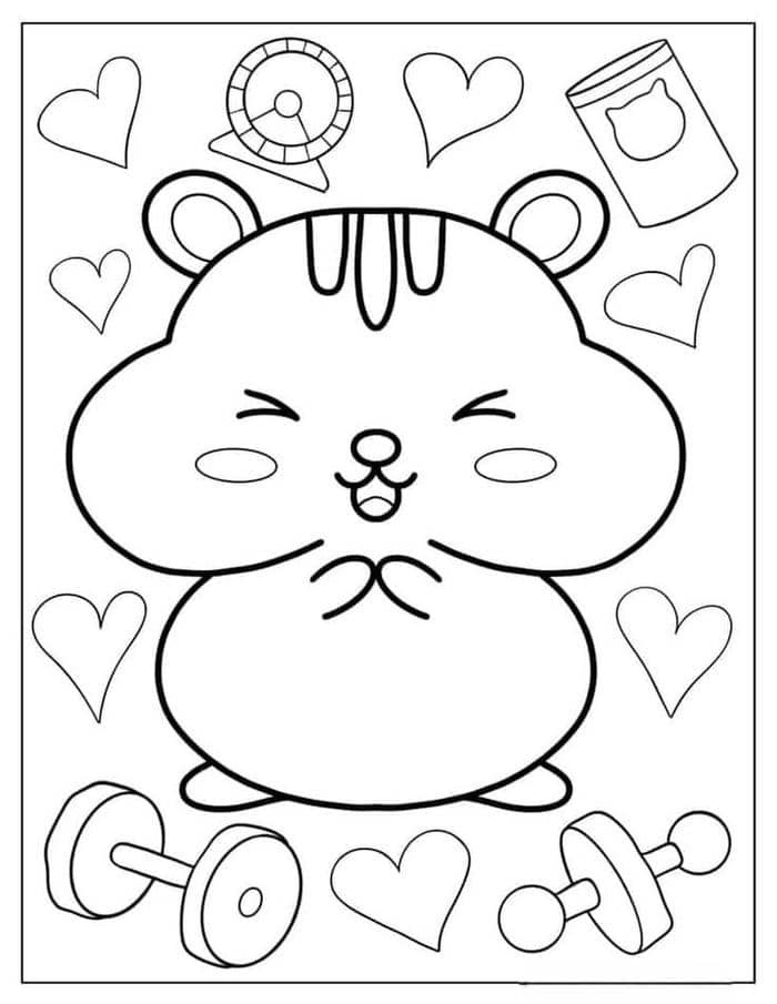 Hình tô màu cận cảnh chuột hamster siêu dễ thương