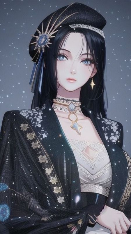 Hình vẽ Anime bá tước với trang phục đen phong cách ngầu chất