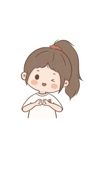 Hình vẽ cô gái nhỏ đáng yêu với mái tóc dài mượt mà