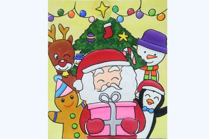 Hình vẽ Giáng sinh: Cảnh tuyết rơi