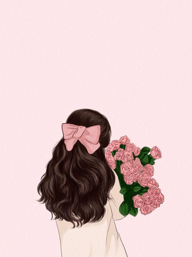 Tuyển Tập Hình Vẽ Cute Đáng Yêu Con Gái Hot Nhất Hình vẽ một cô gái dễ thương quay lưng