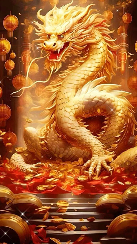 Hình vẽ Tết rồng uy nghi mang ý nghĩa thịnh vượng