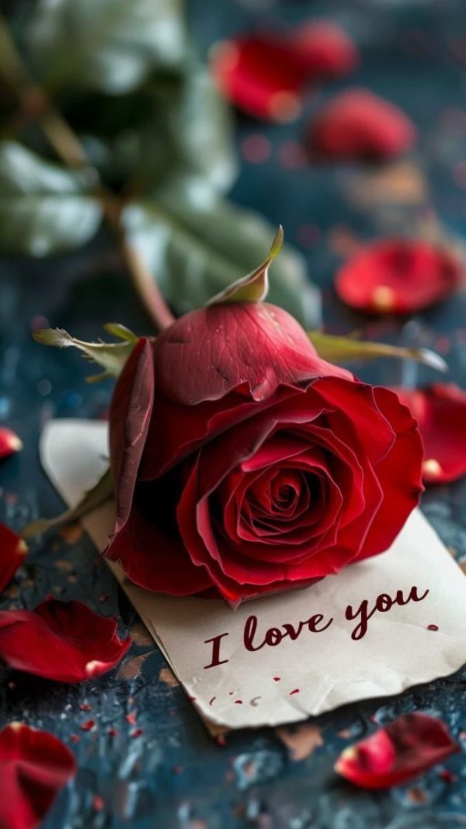 Hoa hồng đỏ - Hình nền điện thoại chủ đề Valentine đơn giản