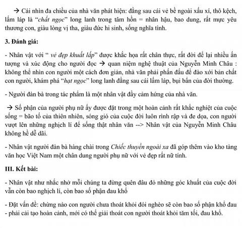 Hoàn thiện ví dụ về cách phân tích nhân vật văn học