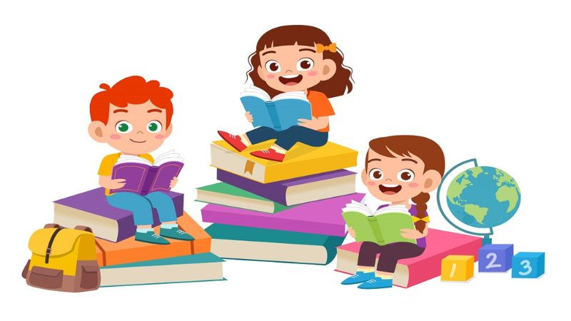 Học sinh tiểu học chăm chỉ học bài