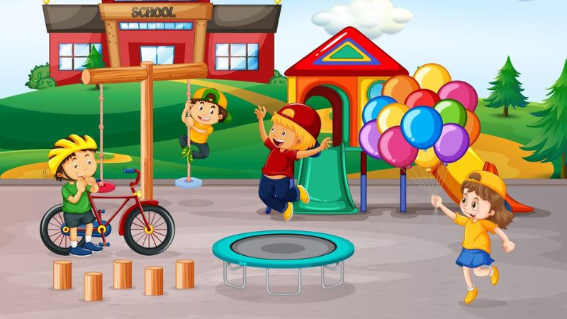 Học sinh vui chơi trong công viên