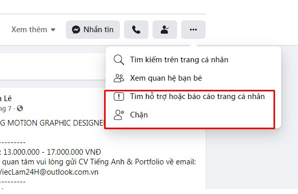 Hướng dẫn chặn tài khoản spam trên Facebook qua tùy chọn báo cáo trang cá nhân