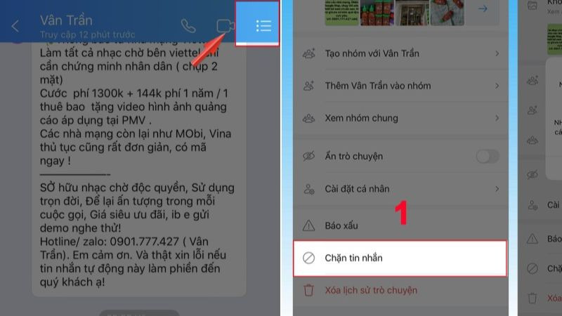 Hướng dẫn chặn tin nhắn spam từ bạn bè hoặc liên hệ trên Zalo