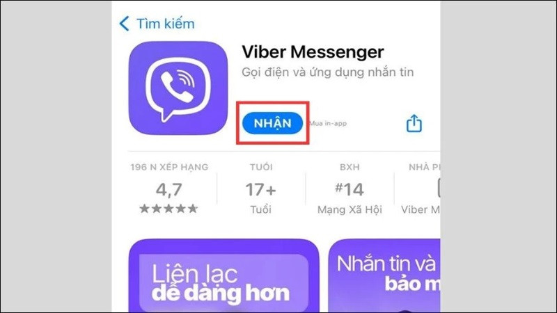 Hướng dẫn tìm kiếm ứng dụng Viber Messenger trên App Store