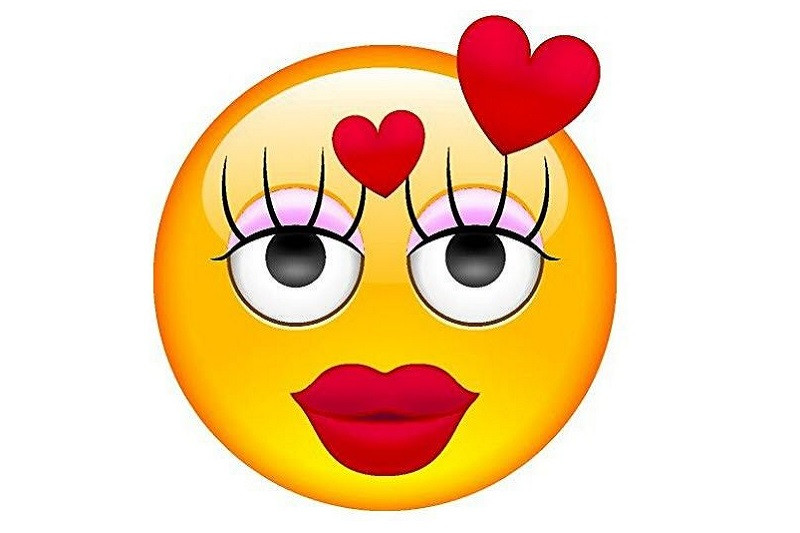 Icon mặt cười mắt trái tim thể hiện sự ngưỡng mộ