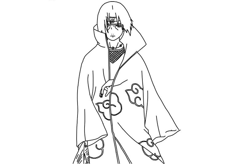 Itachi đen trắng khi kích hoạt Sharingan