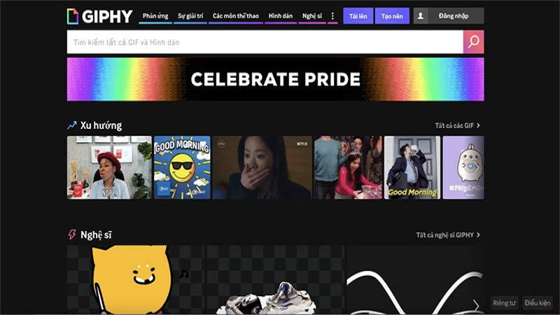 Kho ảnh GIF đẹp và công cụ tạo của GIPHY.com