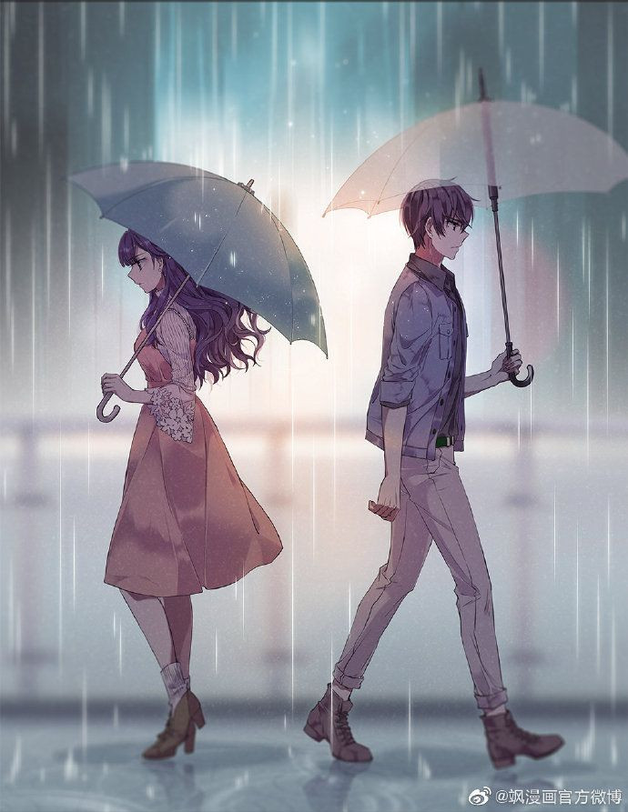 khoảnh khắc cặp đôi anime chia tay dưới ô