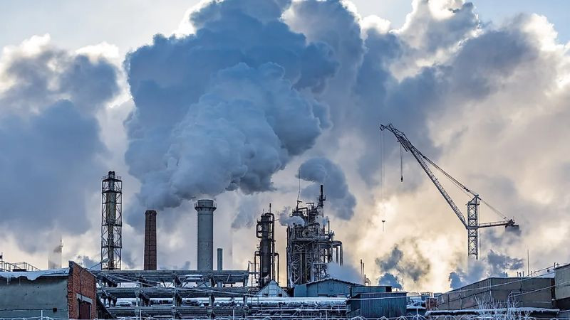 Khu công nghiệp thải khói mù mịt, ảnh hưởng chất lượng không khí