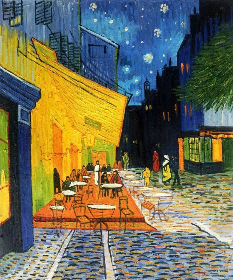 Khung cảnh quán cà phê đêm ấm áp trong tác phẩm của họa sĩ Vincent Van Gogh