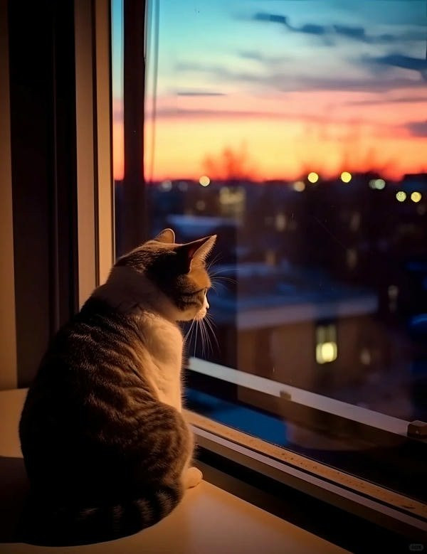 Khung cảnh thành phố nhìn từ trên cao trong ánh sáng yếu ớt