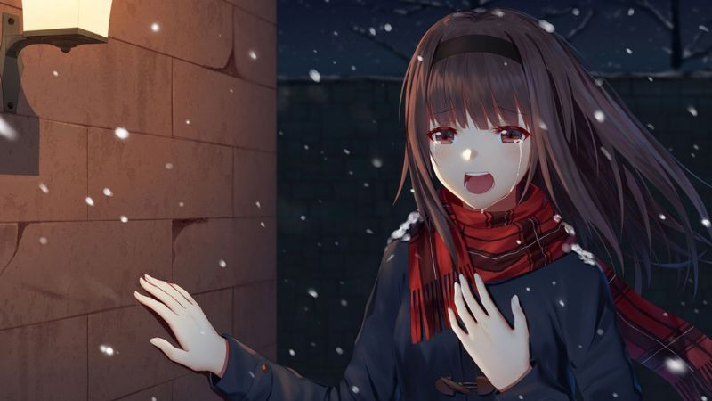 Khuôn mặt anime rơm rớm nước mắt, thể hiện sự đồng cảm sâu sắc mà hình ảnh anime khóc cười mang lại.