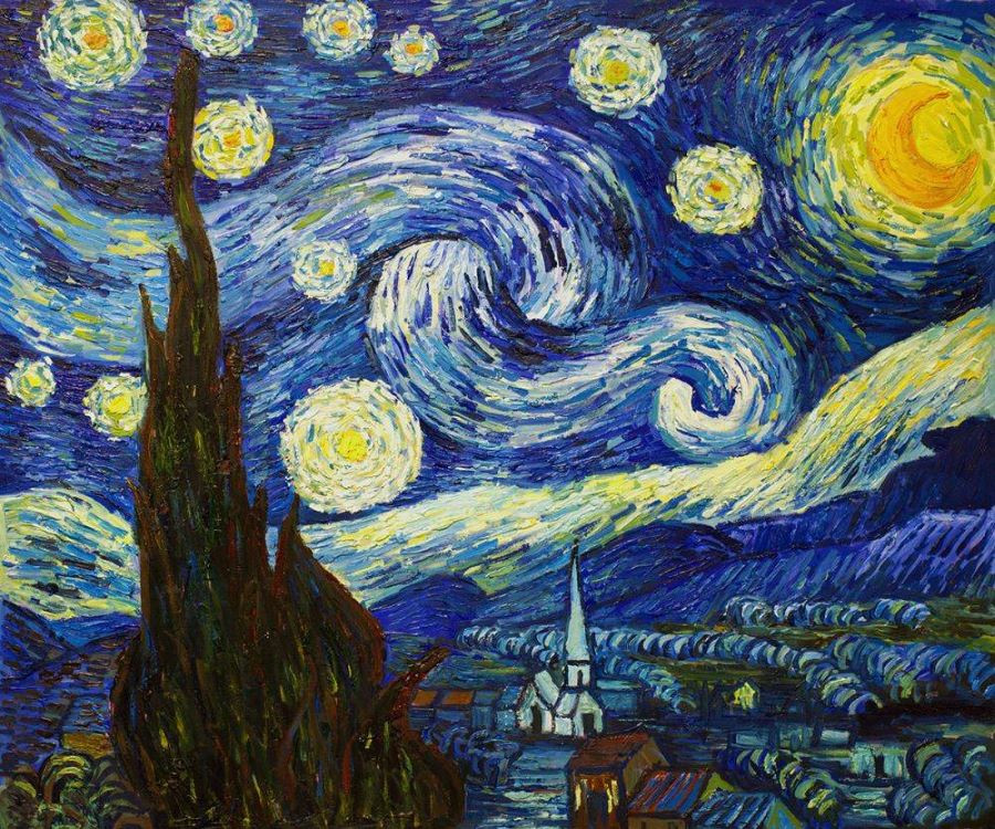 Kiệt tác &quot;Đêm Đầy Sao&quot; của Vincent Van Gogh với bầu trời xoáy đầy sao