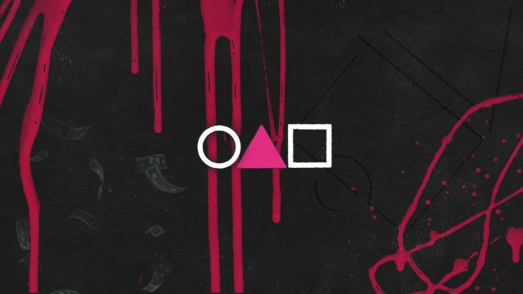 Lính canh và búp bê Squid Game trong cảnh đêm