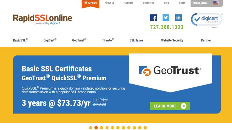 Logo của RapidSSL, một Certificate Authority (CA) chuyên cung cấp giải pháp SSL nhanh chóng và hiệu quả