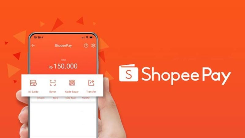 Logo và giao diện ví điện tử ShopeePay, nổi bật với màu cam và liên kết chặt chẽ với sàn thương mại điện tử Shopee