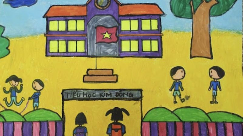 Lớp học được tái hiện bằng tranh vẽ đầy sáng tạo