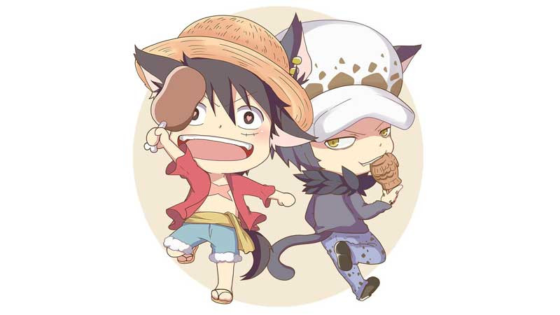 Luffy Chibi cùng biểu cảm ngộ nghĩnh.