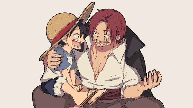 Luffy nhỏ đứng nhìn tàu của Shanks ra khơi.