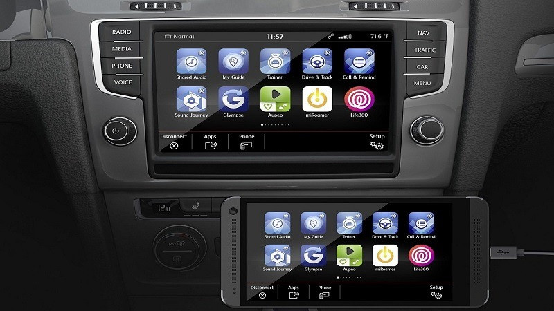 Android Auto Là Gì? Trợ Thủ Lái Xe Thông Minh Không Thể Thiếu Trên Ô Tô Màn hình hiển thị công nghệ MirrorLink trên xe hơi