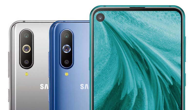 Màn hình Infinity-O của Samsung Galaxy A8s, một trong những smartphone đầu tiên sử dụng thiết kế 'nốt ruồi'