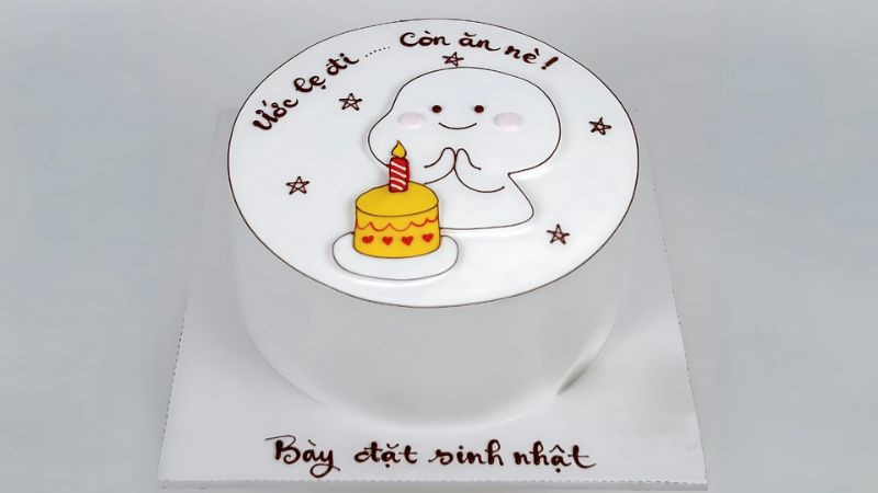Mẫu bánh sinh nhật đẹp có hình ảnh vui nhộn, độc đáo