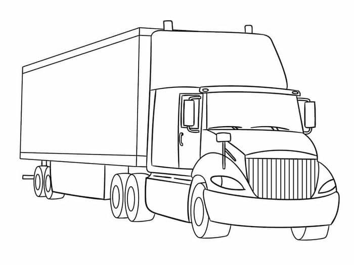 Mẫu tranh tô màu xe tải đẹp cho bé trai