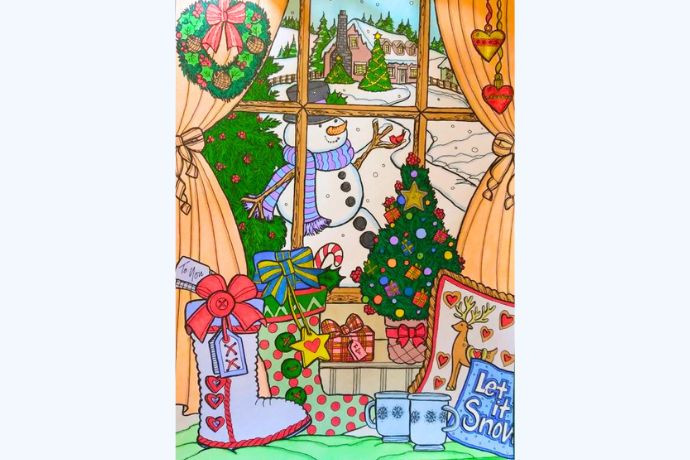 Mẫu vẽ Giáng sinh dễ thương: Chim cánh cụt Noel