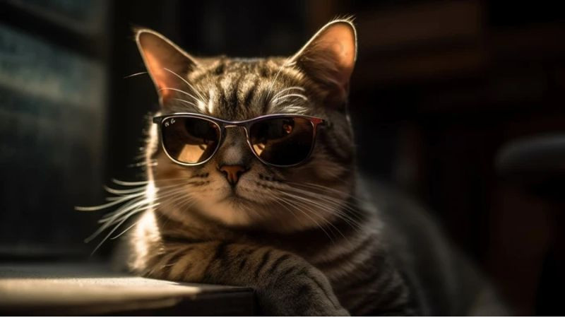 Mèo đeo kính ngộ nghĩnh