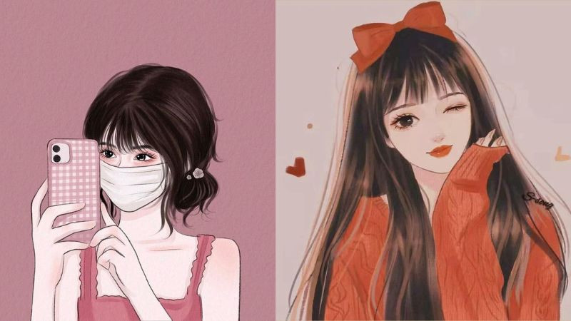 Minh họa các biểu tượng tìm kiếm hình ảnh avatar trực tuyến trên web và mạng xã hội, hình ảnh avatar đẹp cho con gái