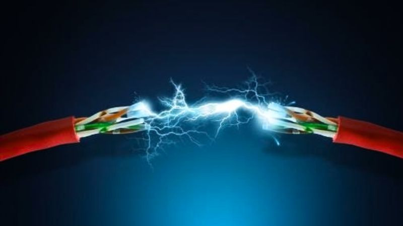 Minh họa dòng chảy của hạt mang điện (electron) trong dây dẫn tạo thành dòng điện